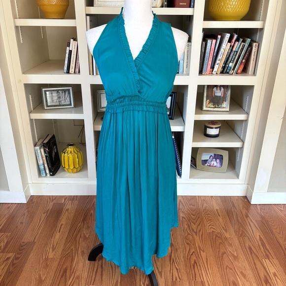 Maeve Dresses & Skirts - Anthropologie‎ Maeve La Habana Teal Ruffle Pleated Sleeveless Midi Dress Size XS